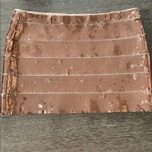 Haute hippie rose gold sequin mini skirt sz XS